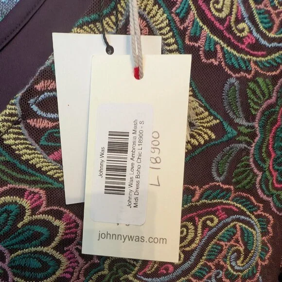 Johnny Was Jade Ambrosia Embroidered Mesh Midi Dress SMALL NWT - Picture 9 of 10